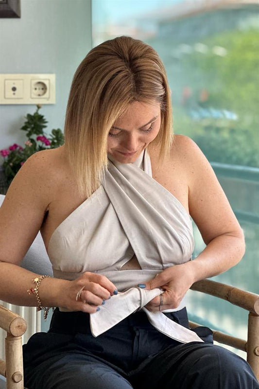 Belted Leather Bustier – Cream