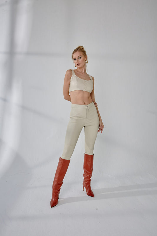 Buttoned Bra - Cream