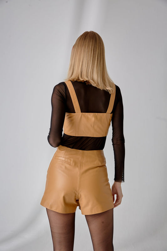 Buttoned Skort – Camel