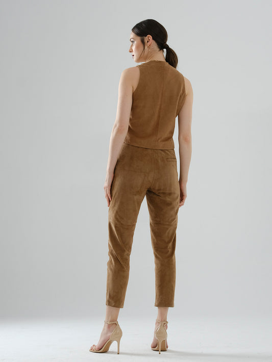 Classic Suede Vest – Brown