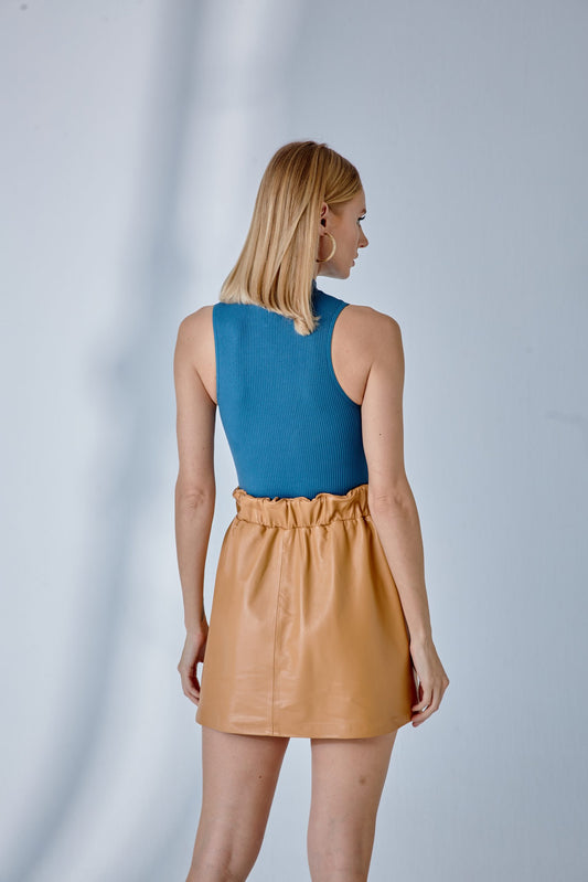 Elastic Waist Boxer Skirt – Camel