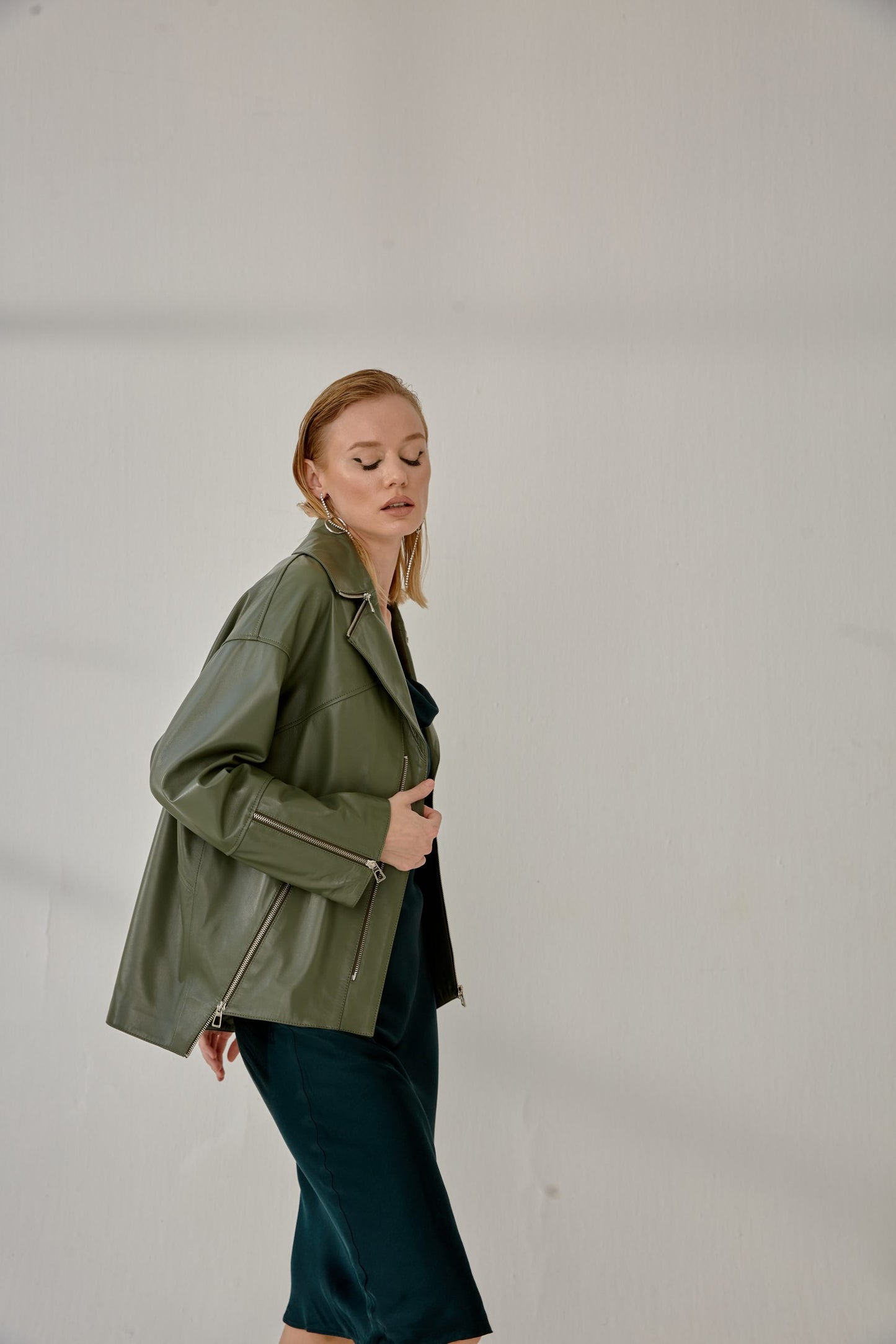 Oversized Relaxed-Fit Biker Jacket