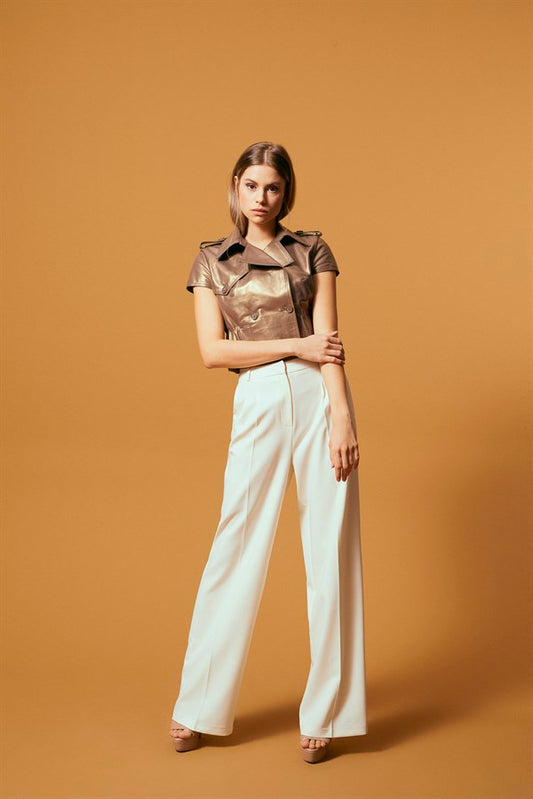 Short Leather Trench - Bronze