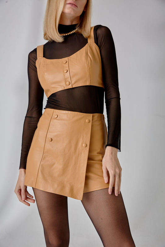 Buttoned Bra – Camel