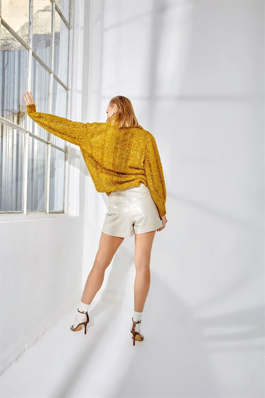 Buttoned Skort – Cream