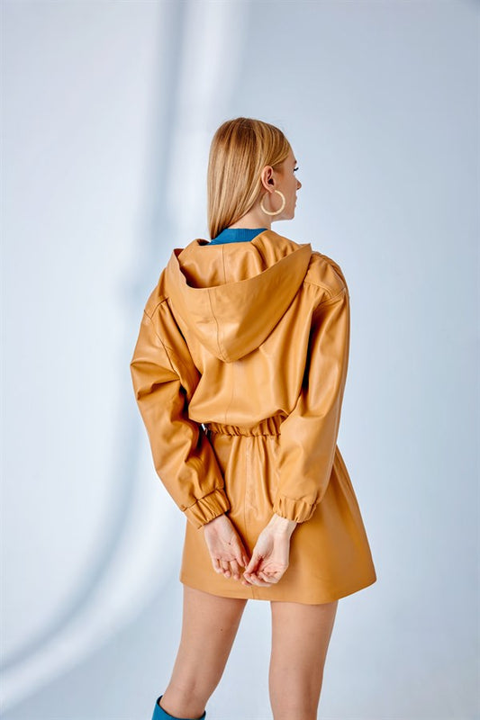 Hooded Jogger Jacket – Camel