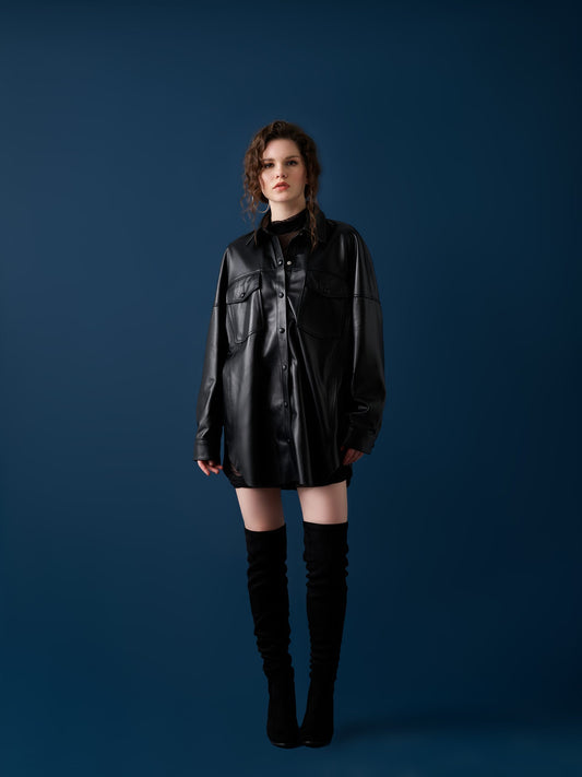 Leather Shirt – Black